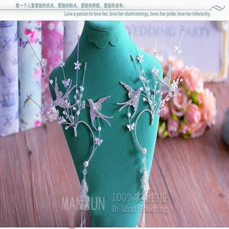 earcuff headpiece hairpeace hiasan telinga aksesoris pengantin