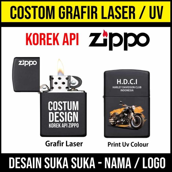 CUSTOM CETAK UKIR LASER GRAFIR / PRINT UV KOREK API ZIPPO LIGHTER
