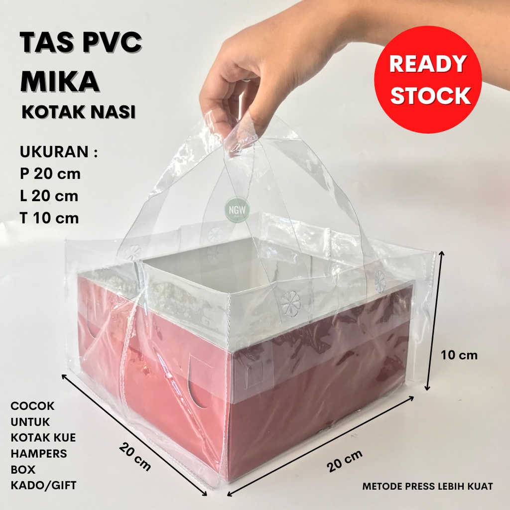 

Tas pvc mika kotak nasi 20x20x10 hampers goodie bag
