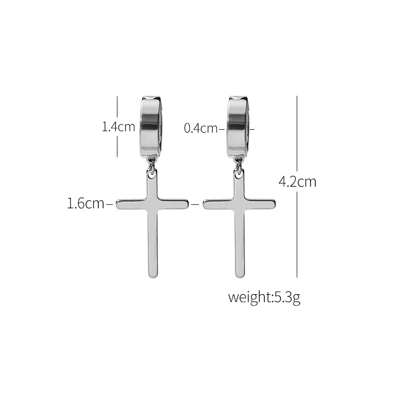 Anting Klip Tanpa Lubang Telinga Bahan stainless steel Gaya Eropa Amerika Untuk Pria Dan Wanita