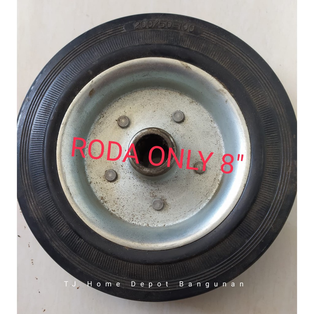 Roda Troli Only Roda Karet Roda Gerobak 8" Inch