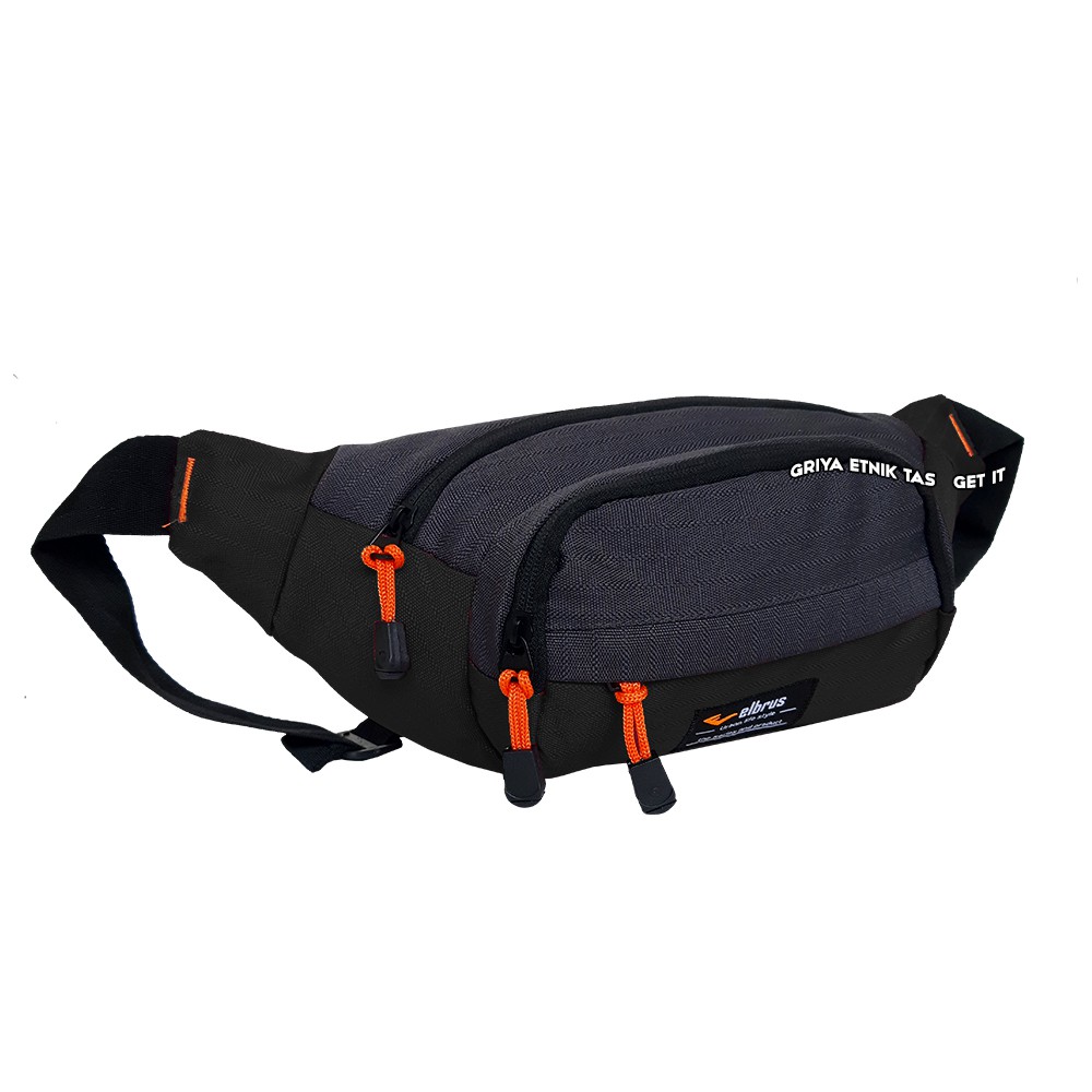 Tas Pinggang Pria Distro Elbrus 2 Warna - Waistbag Cowok - Tas Selempang Pria