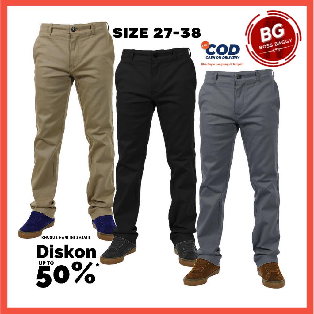 CELANA PRIA CHINO Slim fit Panjang Bahan Adem Nyaman Katun Strecth/Melar