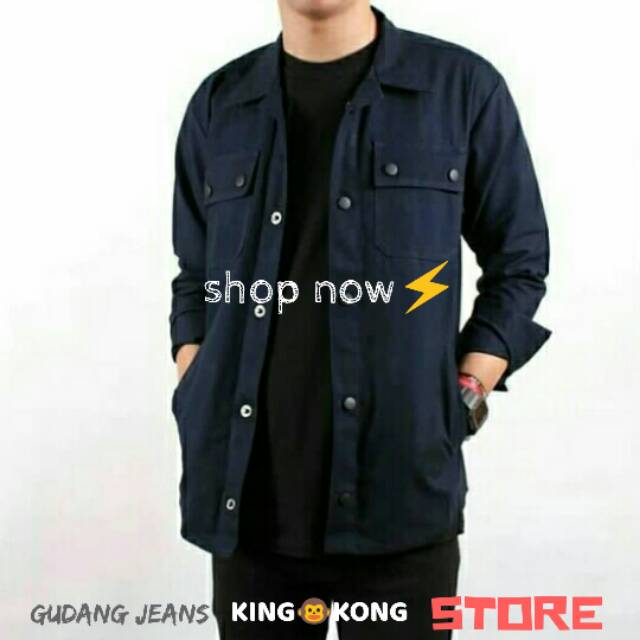 Jaket Semi Parka Biru Navy