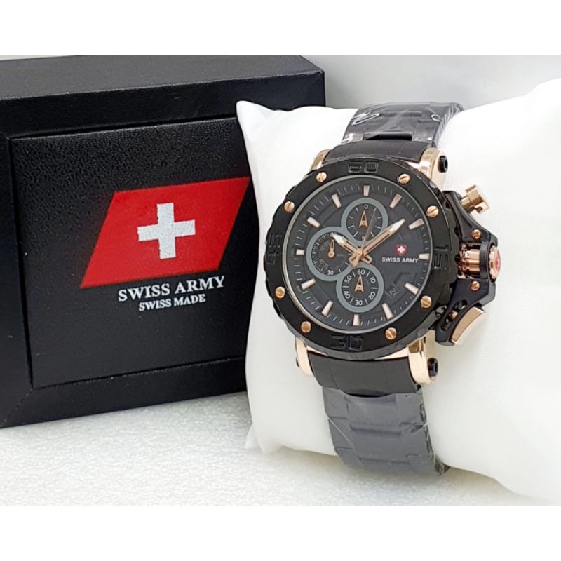 SW1SS 4RMY JAM TANGAN PRIA STAINLISS STEEL 9218 CHRONOGRAPH AKTIF JAM TANGAN PRIA