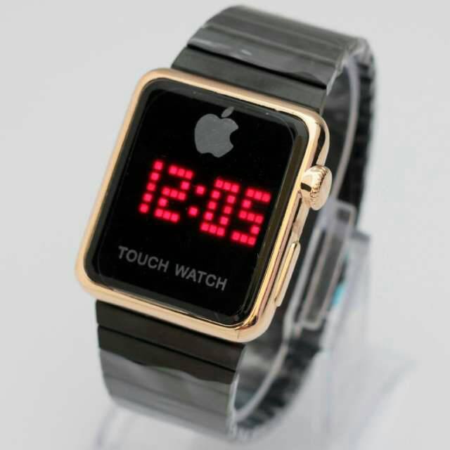Promo Jam Tangan Pria Cowok Iphone Watch LED Rantai Black Rosegold Terlaris
