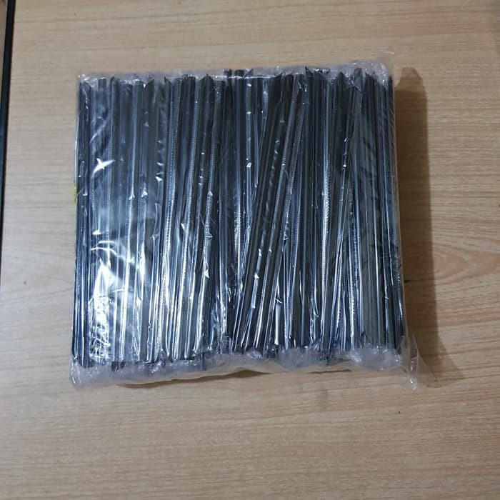 @100BTG sedotan 6MM 20CM HITAM STERIL BUNGKUS PLASTIK HITAM KECIL 6mm x 20cm