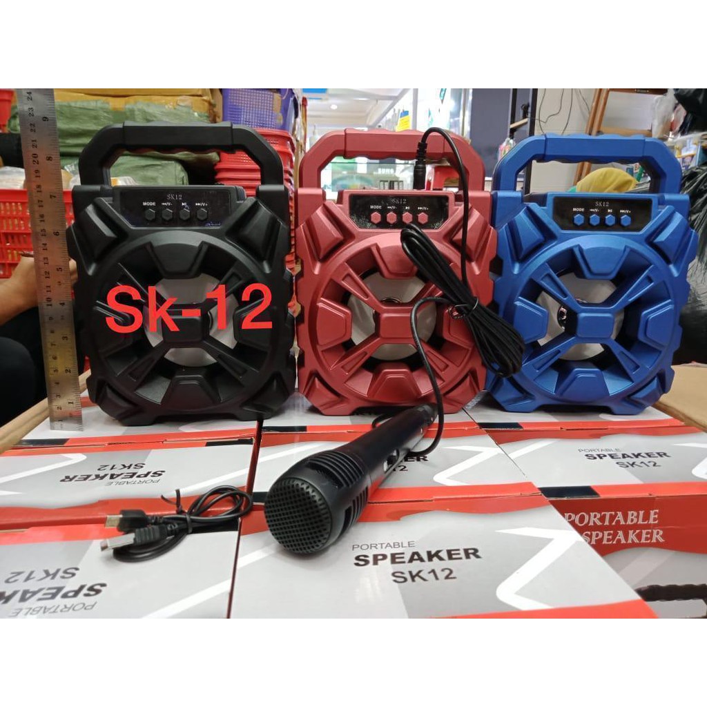 Speaker bluetoth + mik SK-12 / wierless speaker Termurah