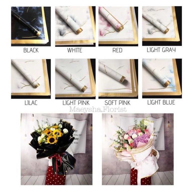 ( 5 Lembar) Kertas buket cellophane kertas bunga l (WAJIB BELI KARDUS) flower wrapping