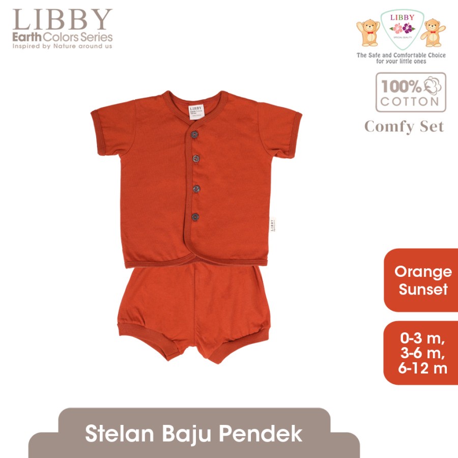 Makassar! Setelan Pendek Earth Comfy Set Libby Baby 0-6 Months