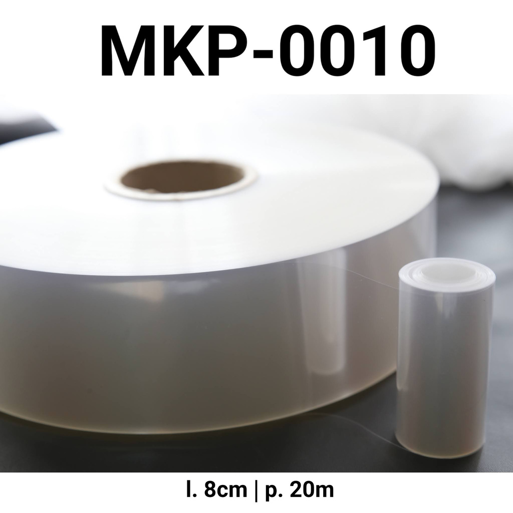 MKP-0010 Plastik mika OPP roll tipis lemas pinggiran kue tiramisu 8cm x 20m