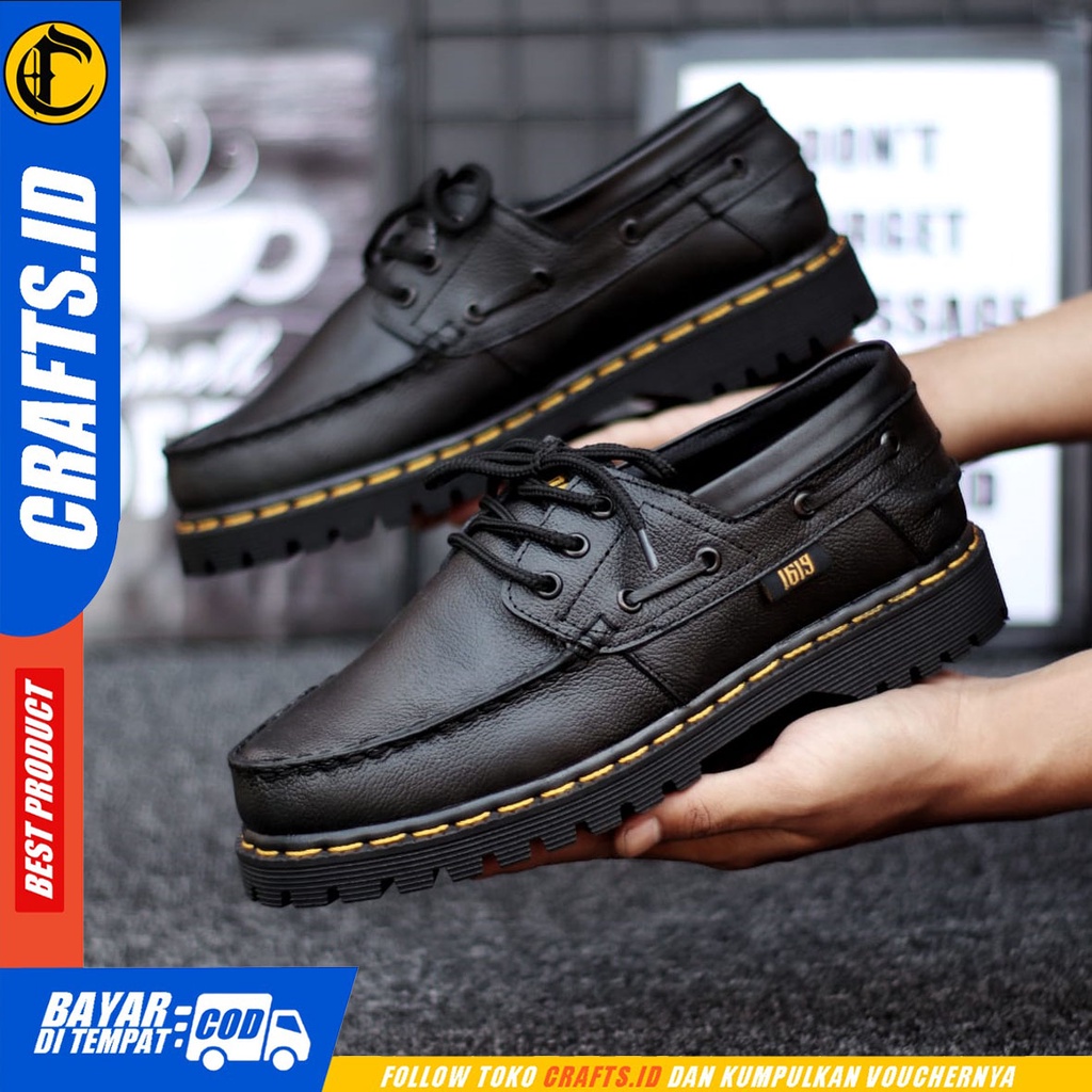 CRAFTS kilua - Sepatu Formal Pantofel Docmart Low Boots Kulit Asli Kerja Pria