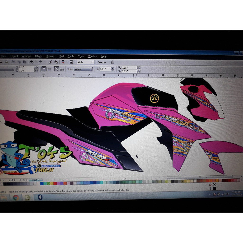 Striping vixion NVL custom FZ 150i Uv transparan