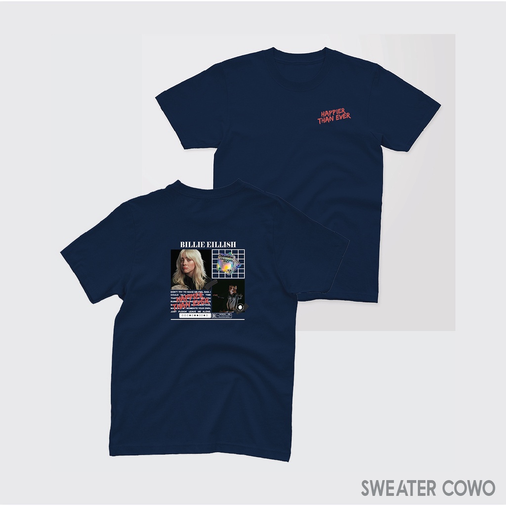 Aviotic Tshirt / Kaos Lengan Pendek BILLIE ELISH ( Sablon ) Unisex Pria &amp; Wanita