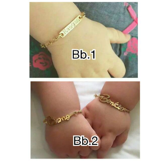 Gelang Nama Bayi Anak "Bisa Request Nama" Lapis Emas