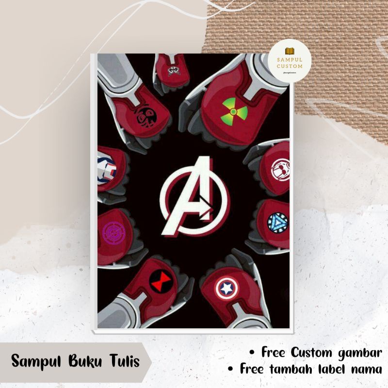 

(HARGA 1 LEMBAR MIN ORDER 5 LEMBAR) SAMPUL BUKU KARAKTER AVENGERS FREE CUSTOM