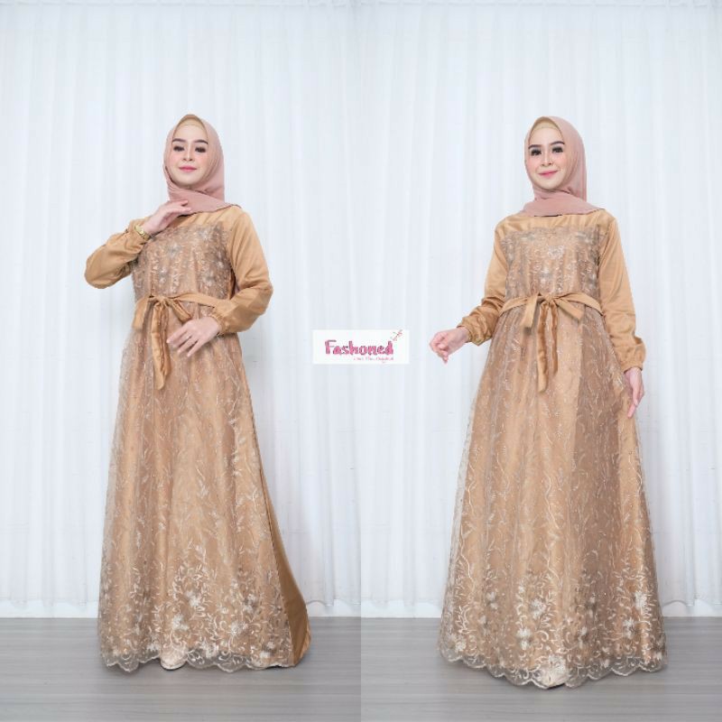 Best Seller!!! New Arrival ! KEBAYA GAMIS BUSUI FARASAYA BROKAT MAXY DRESS WANITA MUSLIM VELVET MODERN