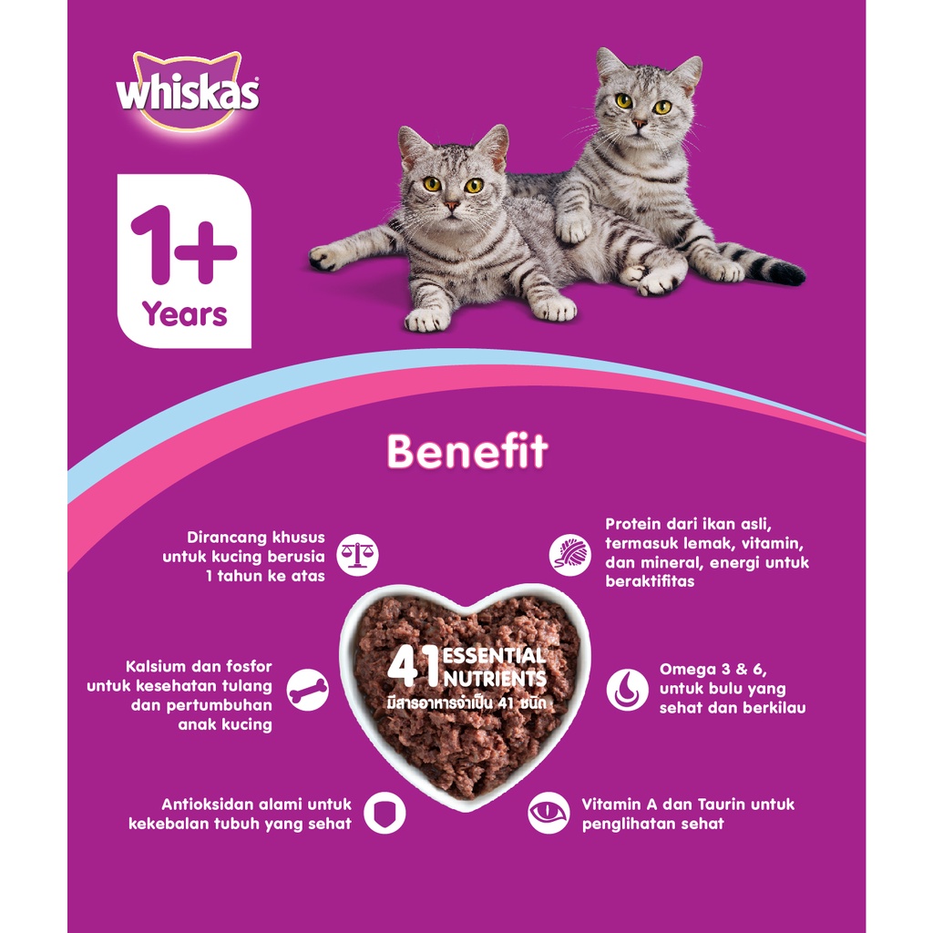 Whiskas Cat Kitten Dryfood 50 gr - Sachet Junior Adult Makanan Kucing Dryfood