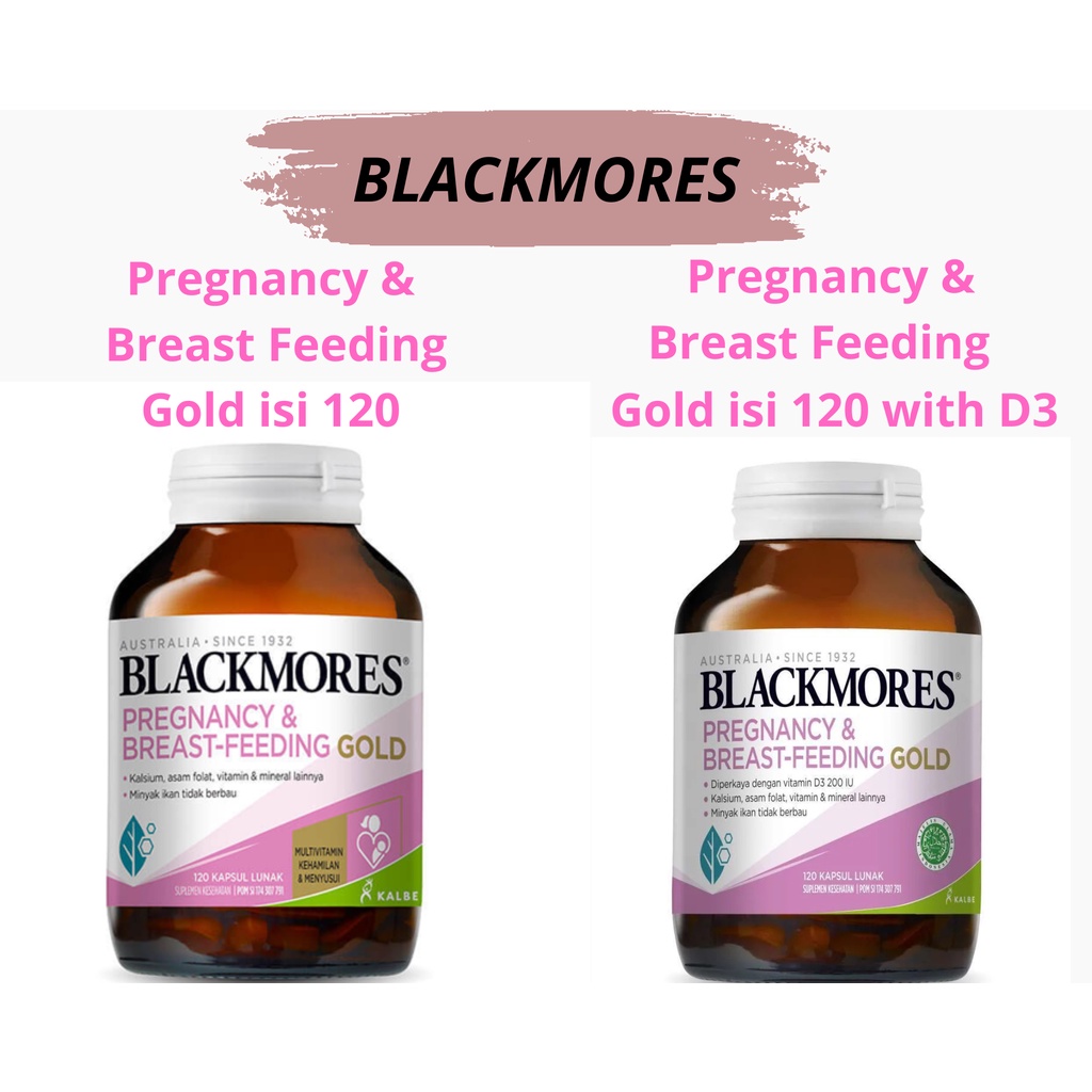 Blackmores Pregnancy &amp; Breast-Feeding Gold 120 Tablet Reformulasi with D3 / 180 Tablet