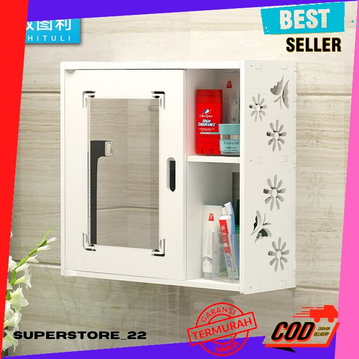 Rak Dinding Kamar Mandi Gantung Susun Vintage Minimalis Serbaguna Rak Toilet Tempat Sabun Make Up Ko