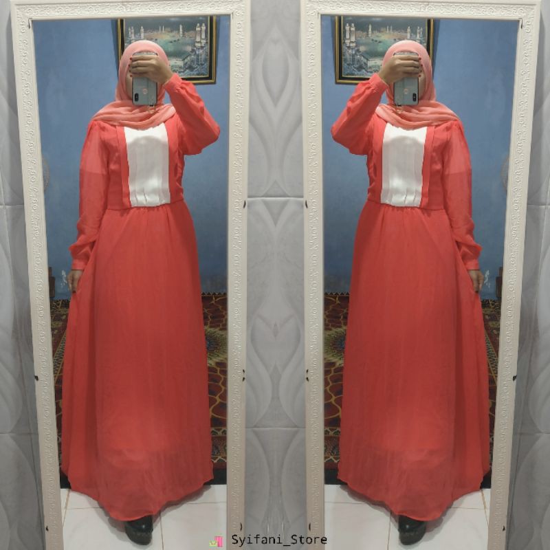 Gamis Polos Siffon Ceruty / Gamis Remaja Siffon Simple