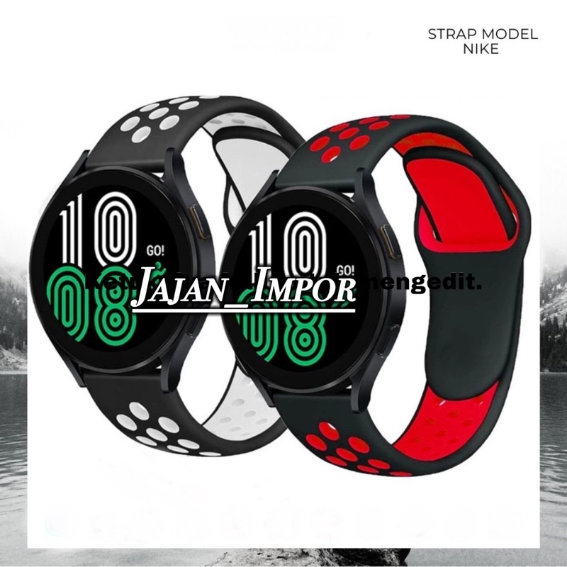 STRAP SILIKON NIKE UNIVERSAL 22mm SMARTWATCH HUAWEI GT2 46mm GT ACTIVE HONOR MAGIC BAND SAMSUNG MOTIF LUBANG KOMBINASI