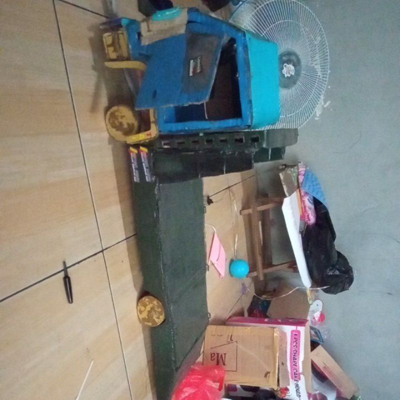 miniatur truk kardus towing bisa oleng|