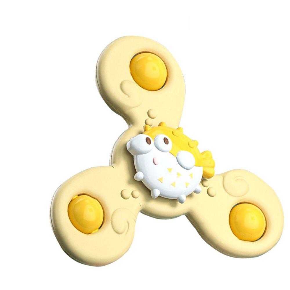 NEEDWAY Mainan Bayi Spin Top Mandi Kerincingan Teether Kartun Anak Edukasi Permainan Bayi Gyroscope Edukasi Anak Laki-Laki Anak Mandi Sucker Spinner