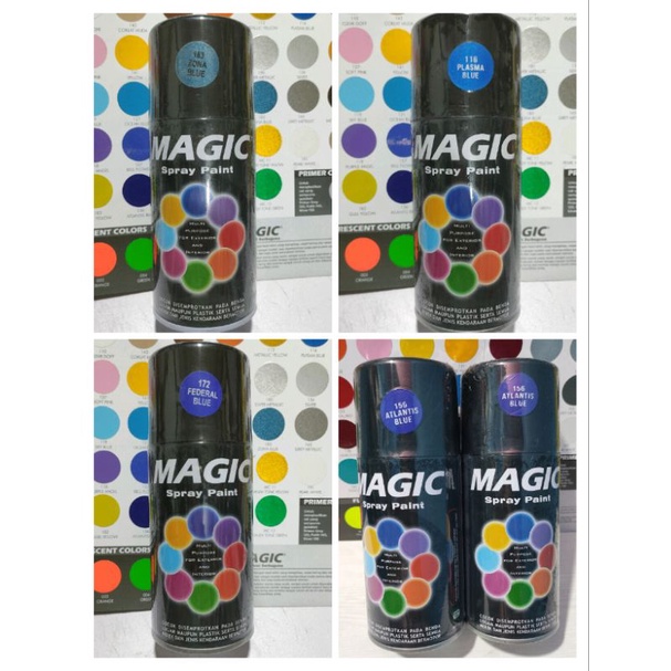 Magic Spray Paint Pilox Pilok Magic 300cc Ready Berbagai Varian Warna Biru Blue Plasma Federal Atlantis Indigo Ocean Sky Zona Cat Semprot Serbaguna Magic Ukuran Besar 300 cc