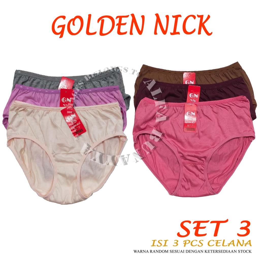 GOLDEN NICK - (3Pcs) Celana Dalam Wanita CD GN - Pakaian Dalam - Underwear