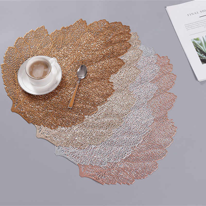 Placemat / Table mat / Tatakan / Alas Piring Makan Hollow Leaf PVC