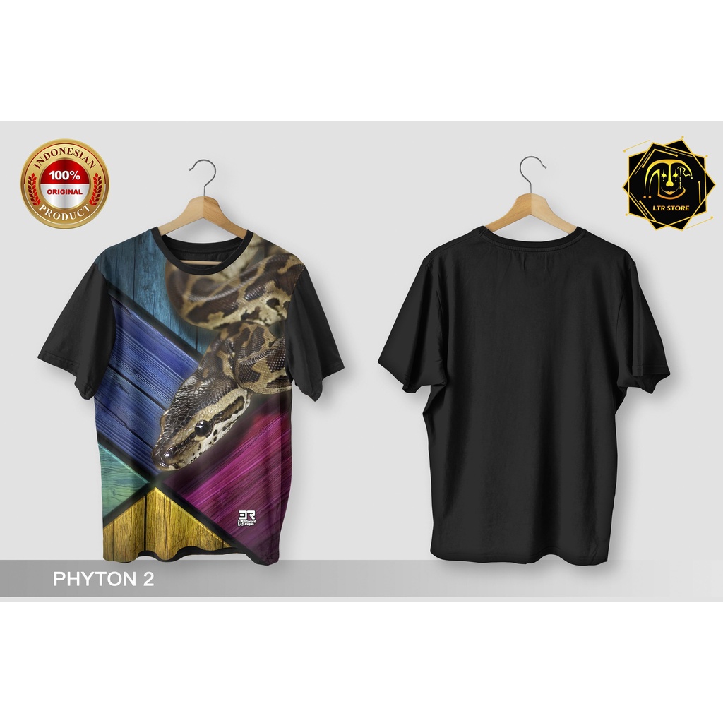 [ BAYAR DI TEMPAT ] BAJU PRINTING GAMBAR SNAKE PHYTON 2 MOLURUS GREEN  - KAOS DISTRO ORIGINAL MOTIF 