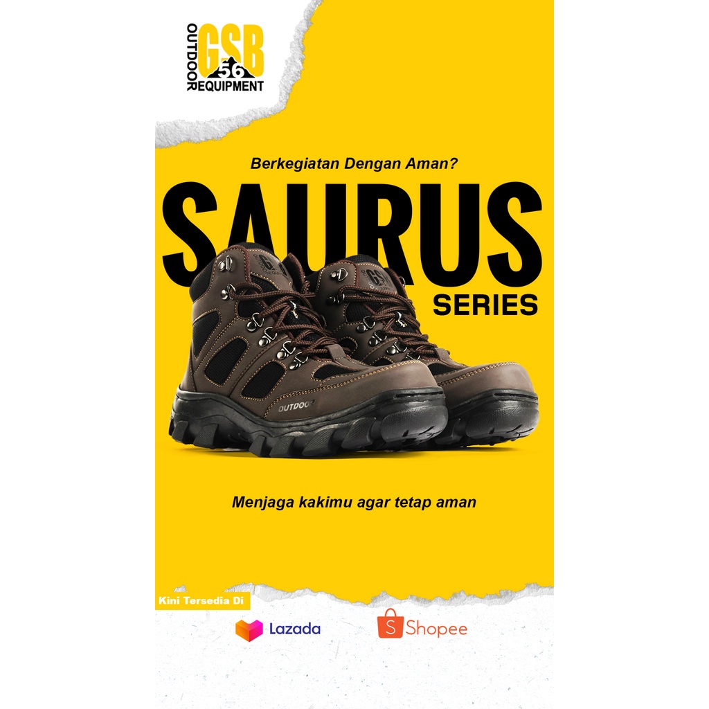 Sepatu Safety Boots Pria GSB-56 Original Saurus Sepatu Outdoor Sepatu Hiking Sepatu Sefty Boot Bisa 