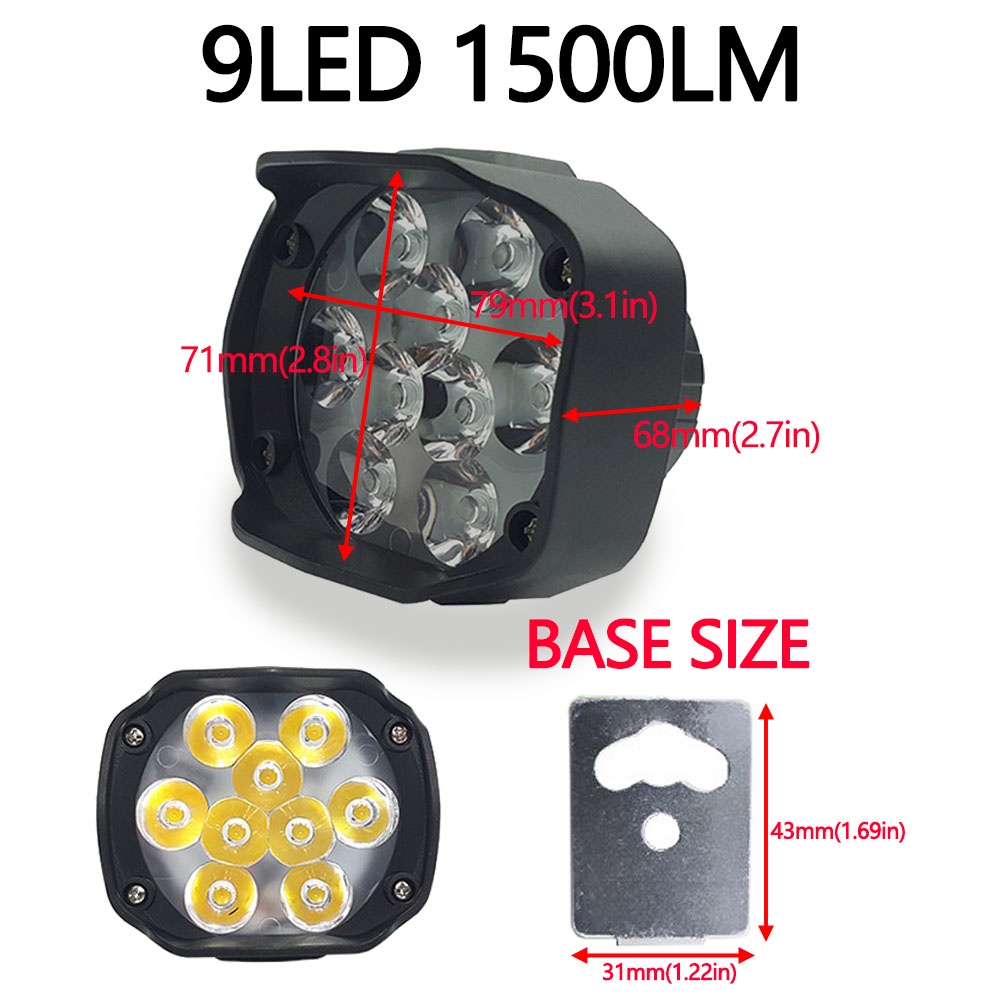 Sepeda Motor 13.5W LED Headlight E-bike Spot Lights Mobil Kabut DRL Eksternal Daytime Running Lights