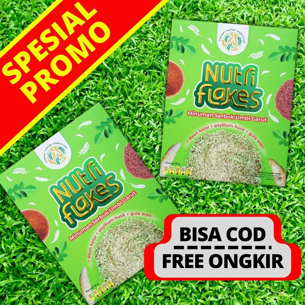 ORI 100% - NUTRIFLAKES SEREAL UMBI GARUT - Makanan untuk Penderita ASAM LAMBUNG - MAAG dan GERD - Bisa Buat Program Diet - COD - FREE ONGKIR - Makanan Penurun Asam Lambung - Bisa untuk Ibu Hamil - Nutri Flakes - Nutriflakes Diet - Sudah BPOM dan Halal MUI