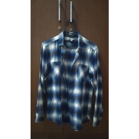 Kemeja flannel uniqlo, kemeja murayama yoshiki high and low Sz S rasa M