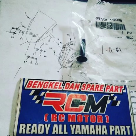 90150-05008 SCREW ROUND HEAD BAUT VISOR WINSHIELD WINSIL NMAX NO2 BAHAN PLASTIK ORI YAMAHA PERBIJI