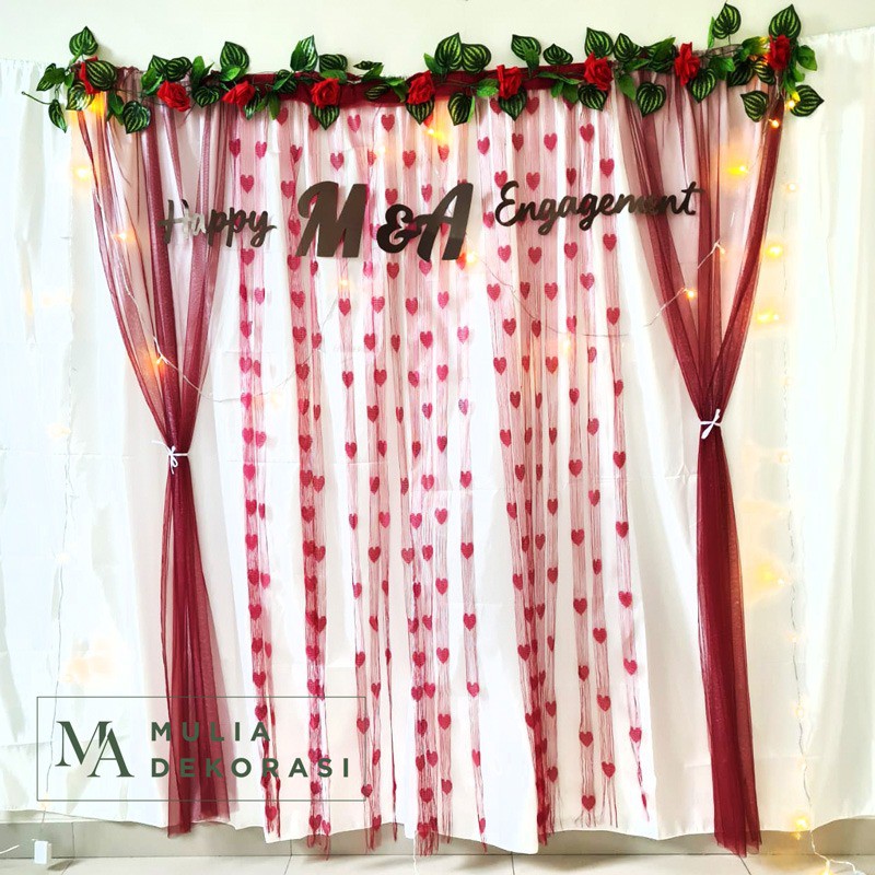 Dekorasi Backdrop Lamaran Nikahan Aqiqah Background Bekdrop Paket Mulia K