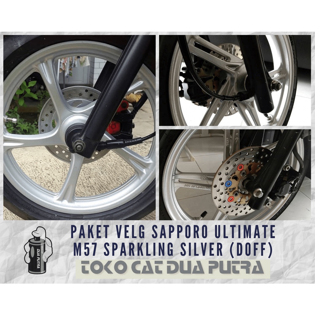 Paket Cat Velg Sapporo Ultimate M57 Sparkling Silver (Doff)
