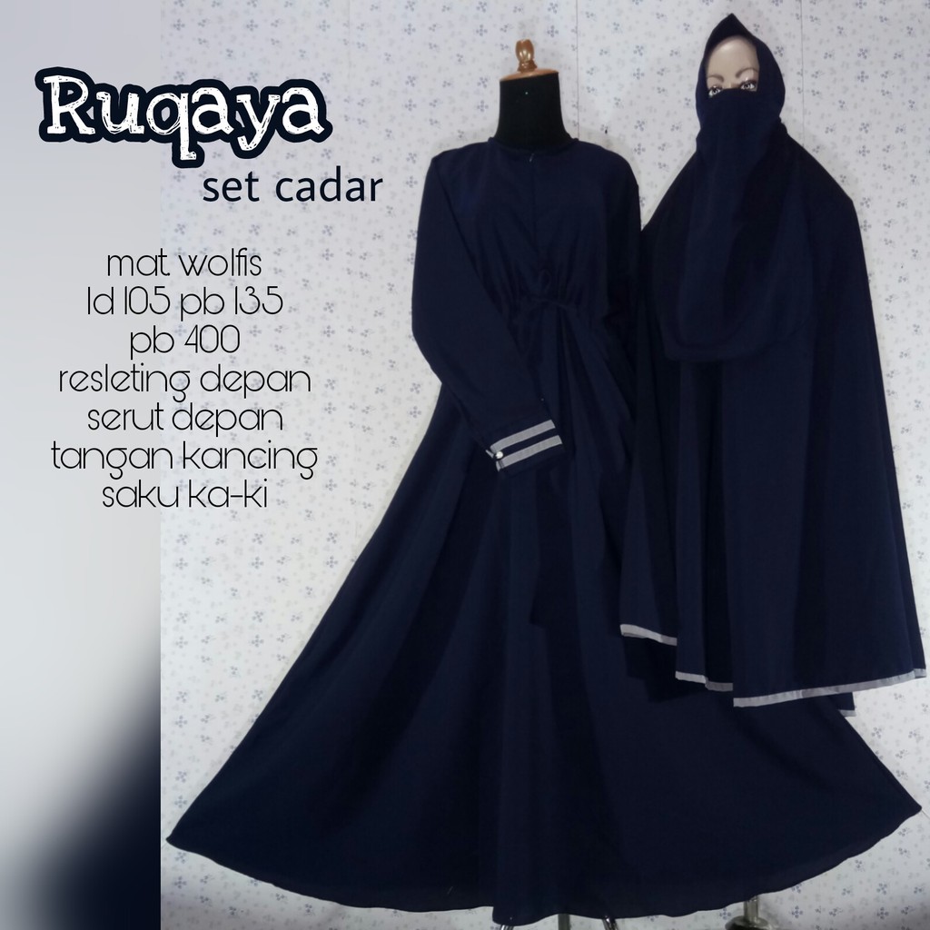 GAMIS  RUQAYA CADAR WOLFIS POLOS PREMIUM SYARI BUSUI size XL (ALL SIZE) RUQAYAH