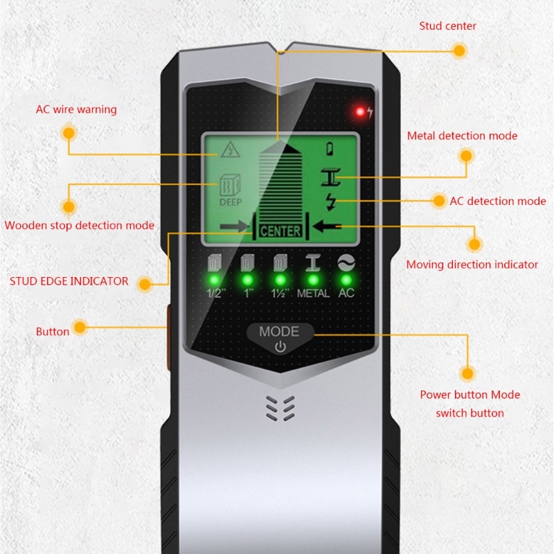 Zzz Stud Finder Dengan Layar LCD + Alarm Untuk Detektor Metal