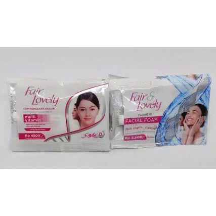 * NCC * Fair And Lovely Brightening Facial Foam dan Krim Pencerah Harian dan Multivitamin - Kemasan Sachet