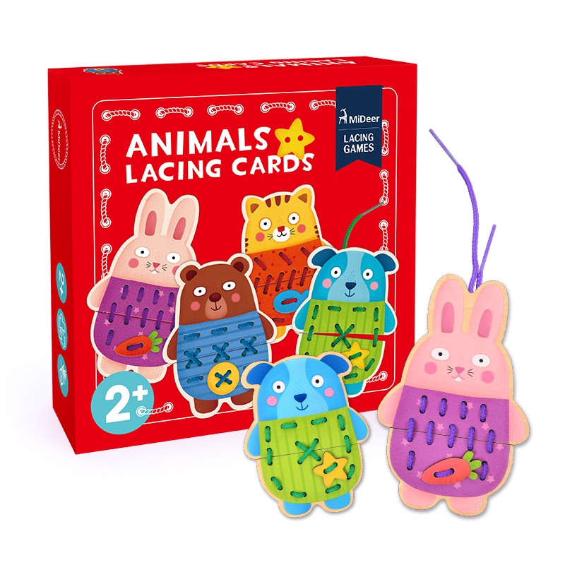 TweedyToys - Mideer Animal Lacing Cards / Mainan edukasi menjahit