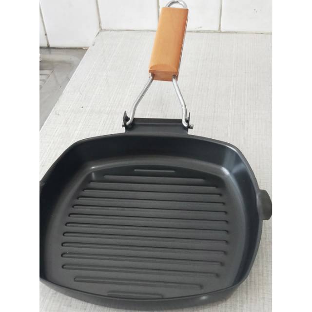 Square Grill Pan Teflon non stick frying pan wajan mini bakar alat dapur barbecue panci wajan