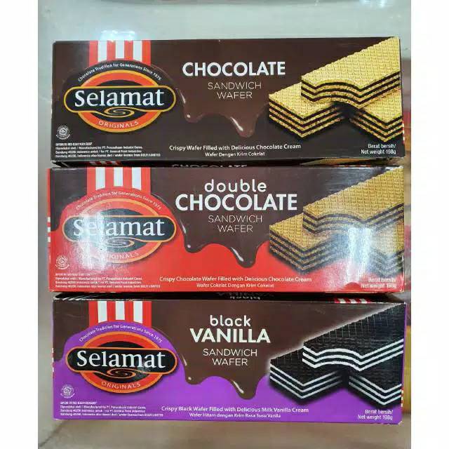 SELAMAT SANDWICH WAFER 145 GRAM ALL VARIAN WAFER SELAMAT CHOCOLATE BLACK VANILA