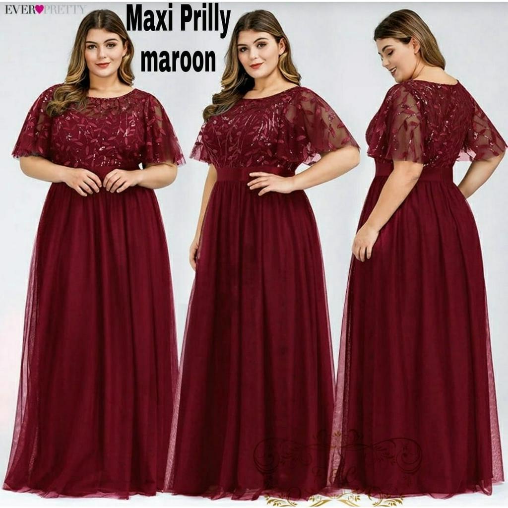 PCS MAXY PRILLY TILE MUTIARA PAKAIAN WANITA DRESS GAMIS MAXI 4 UKURAN M L XL XXL FE