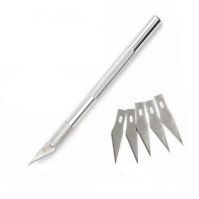 Pisau Ukir Set Pen Cutter Pahat Serbaguna 6 pcs Craft Knife Metal Steel 6pcs Potong Kayu Hobby Buah