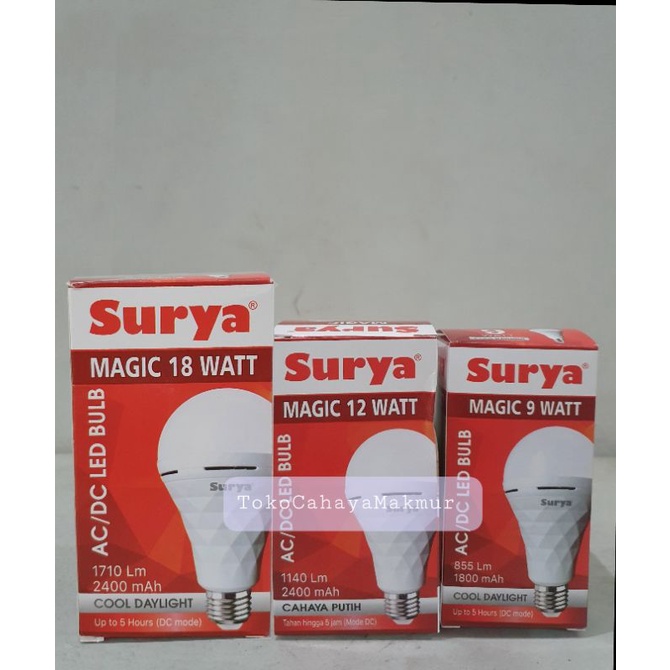 Lampu Emergency Led Buld Magic Surya 9w,12w,18w / Lampu Darurat Murah