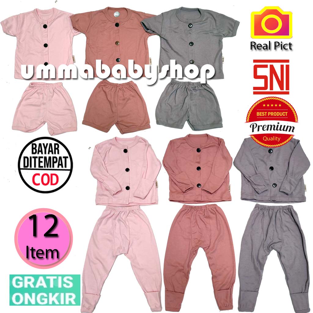 1 Lusin Paket Newborn SNI Premium Perlengkapan Baju Bayi Baru Lahir Baju Celana Bedong Popok Gurita Topi Gift Set Kado Hadiah Setelan Anak Lengkap