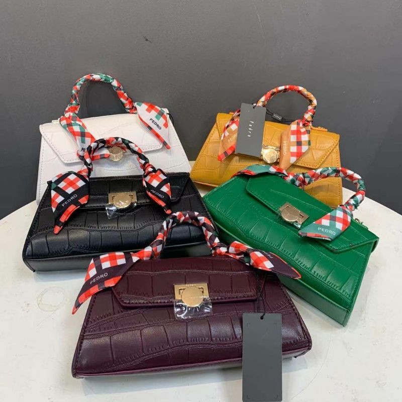 10.10 SALE | PDRO Croc-Effect Trapeze Top Handle Bag